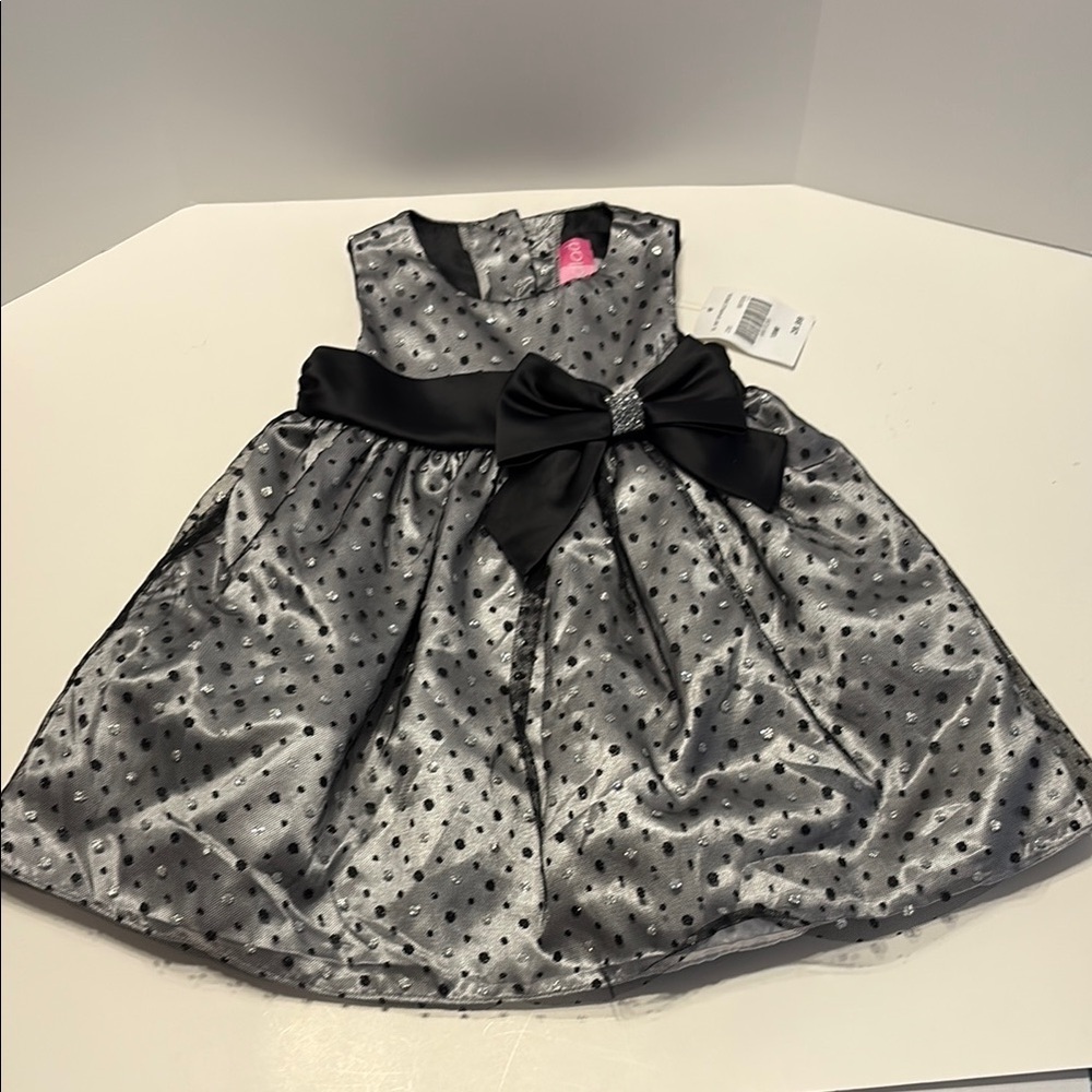 Good Lad Silver and Black Polka Dot Dress